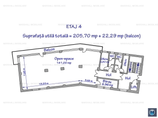 Spatiu  birouri de inchiriat, zona Ultracentral, 407.31 mp