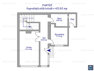 Vila cu 3 camere de vanzare, zona Cantacuzino, 150 mp