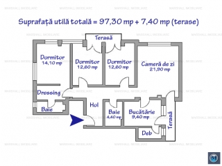 Apartament 4 camere de vanzare, zona Ultracentral, 97.3 mp
