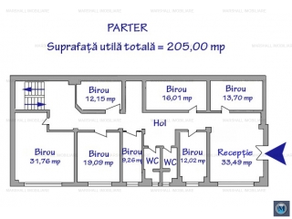 Spatiu  birouri de inchiriat, zona Postei - Bucov, 645.77 mp