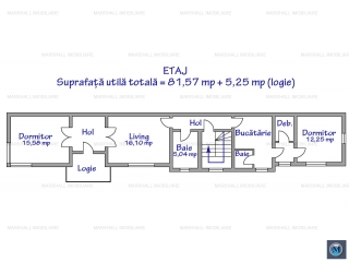 Casa cu 3 camere de vanzare, zona Central, 86.82 mp
