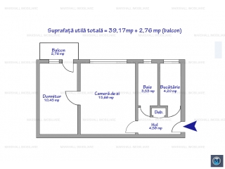 Apartament 2 camere de vanzare, zona Mihai Bravu, 39.17 mp