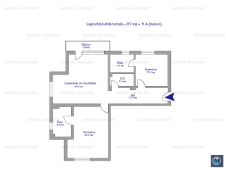 Apartament 3 camere de inchiriat, zona Albert, 87 mp