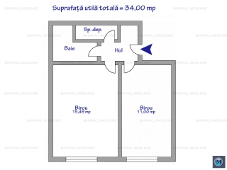 Spatiu  birouri de vanzare, zona Ultracentral, 34 mp