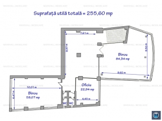 Spatiu  birouri de vanzare, zona Sud, 255.60 mp