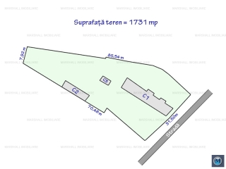 Teren intravilan de vanzare, zona Central, 1731 mp