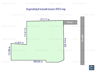 Teren intravilan de vanzare, zona Sud, 950 mp