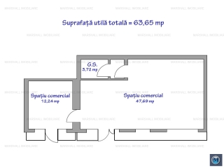 Spatiu comercial de inchiriat, zona Vest, 63,65 mp