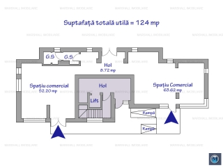 Spatiu comercial de inchiriat, zona Albert, 124 mp