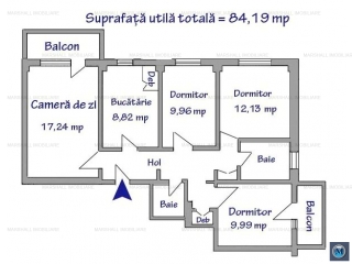 Apartament 4 camere de vanzare, zona Enachita Vacarescu, 84.19 mp