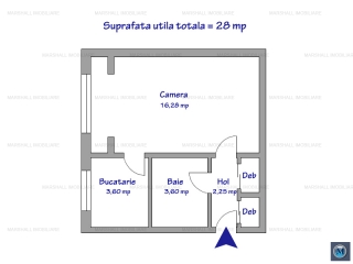 Garsoniera de vanzare, zona Republicii, 28 mp