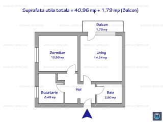 Apartament 2 camere de vanzare, zona Nord, 40,96 mp