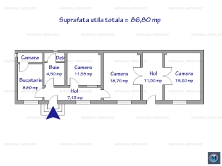 Casa cu 3 camere de vanzare, zona Transilvaniei, 86,80 mp