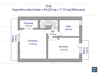 Vila cu 3 camere de vanzare in Bucov, 89 mp
