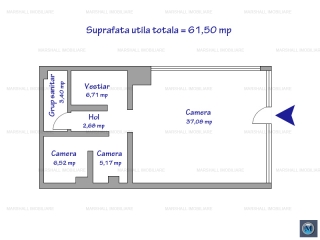 Spatiu comercial de inchiriat, zona Ultracentral, 61,50 mp