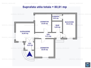 Casa cu 3 camere de vanzare, zona Rudului, 80,81 mp