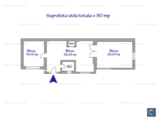 Spatiu  birouri de inchiriat, zona Sud, 90 mp