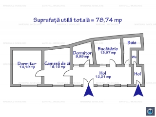 Casa cu 3 camere de vanzare, zona Buna Vestire, 78.74 mp