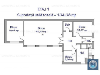 Spatiu  birouri de inchiriat, zona Sud, 208 mp